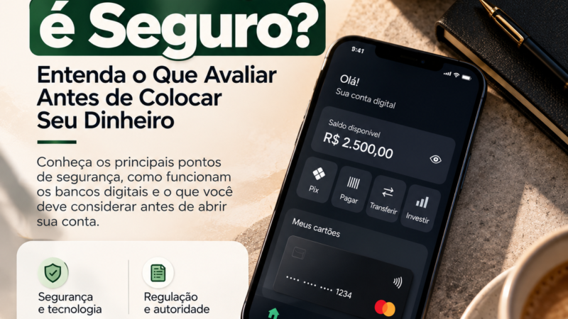 Banco Digital é Seguro? Entenda o Que Avaliar Antes de Colocar Seu Dinheiro
