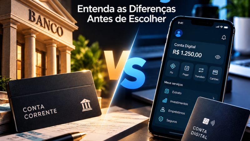 Conta Corrente ou Conta Digital: Entenda as Diferenças Antes de Escolher